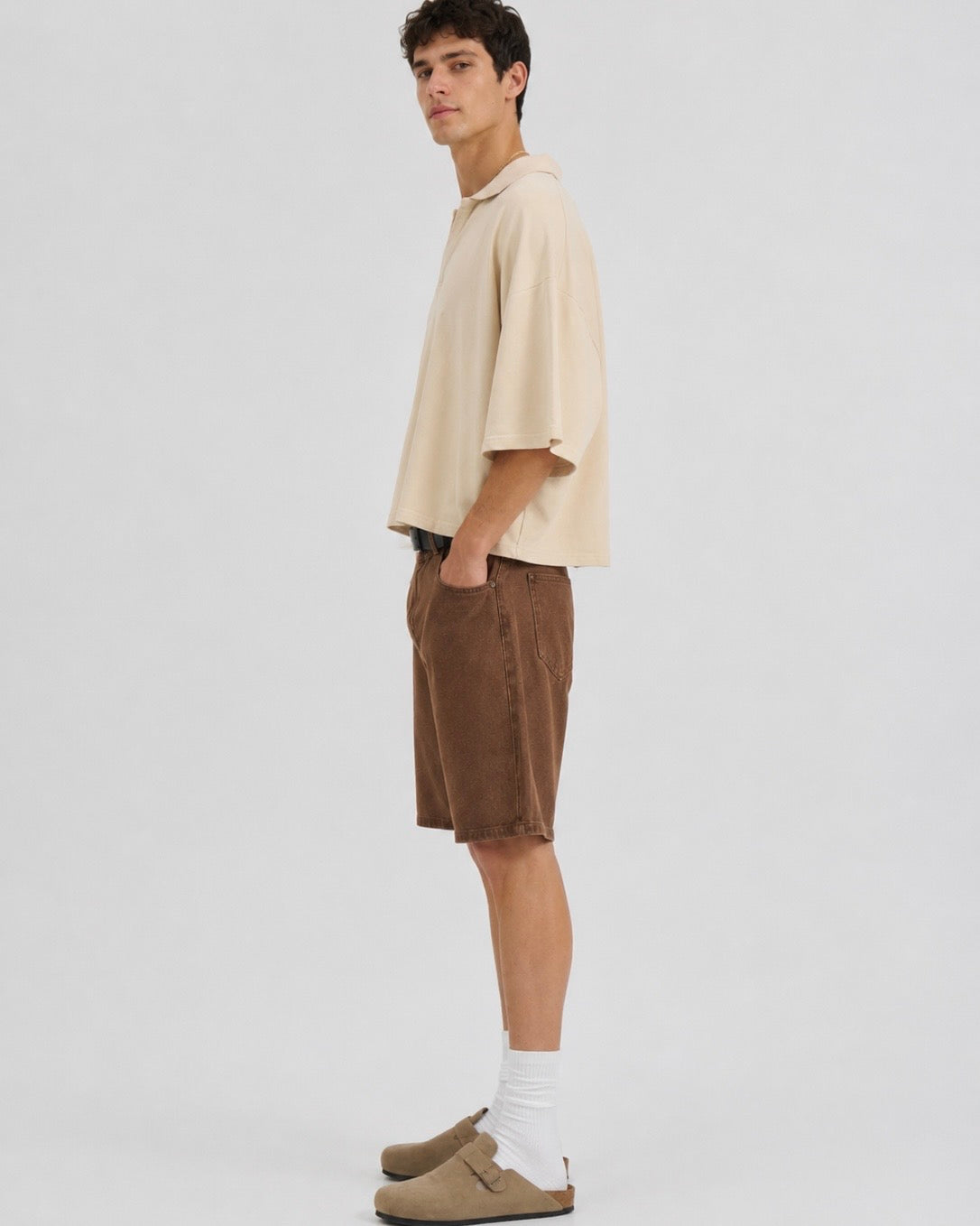 Cream oversized polo