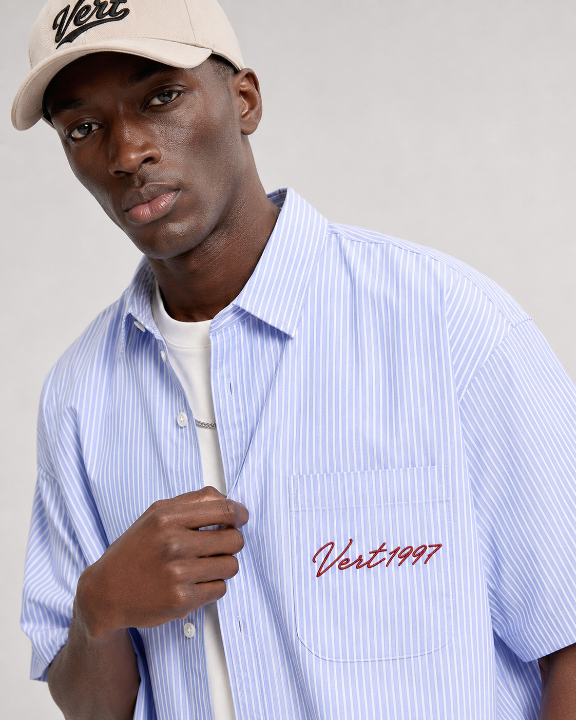 Sky Stripe Button Shirt