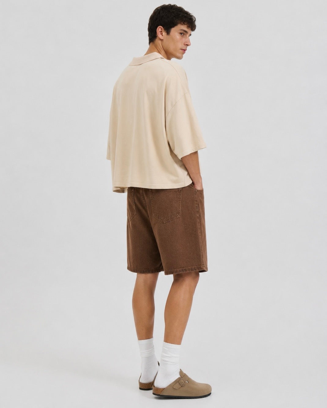 Cream oversized polo