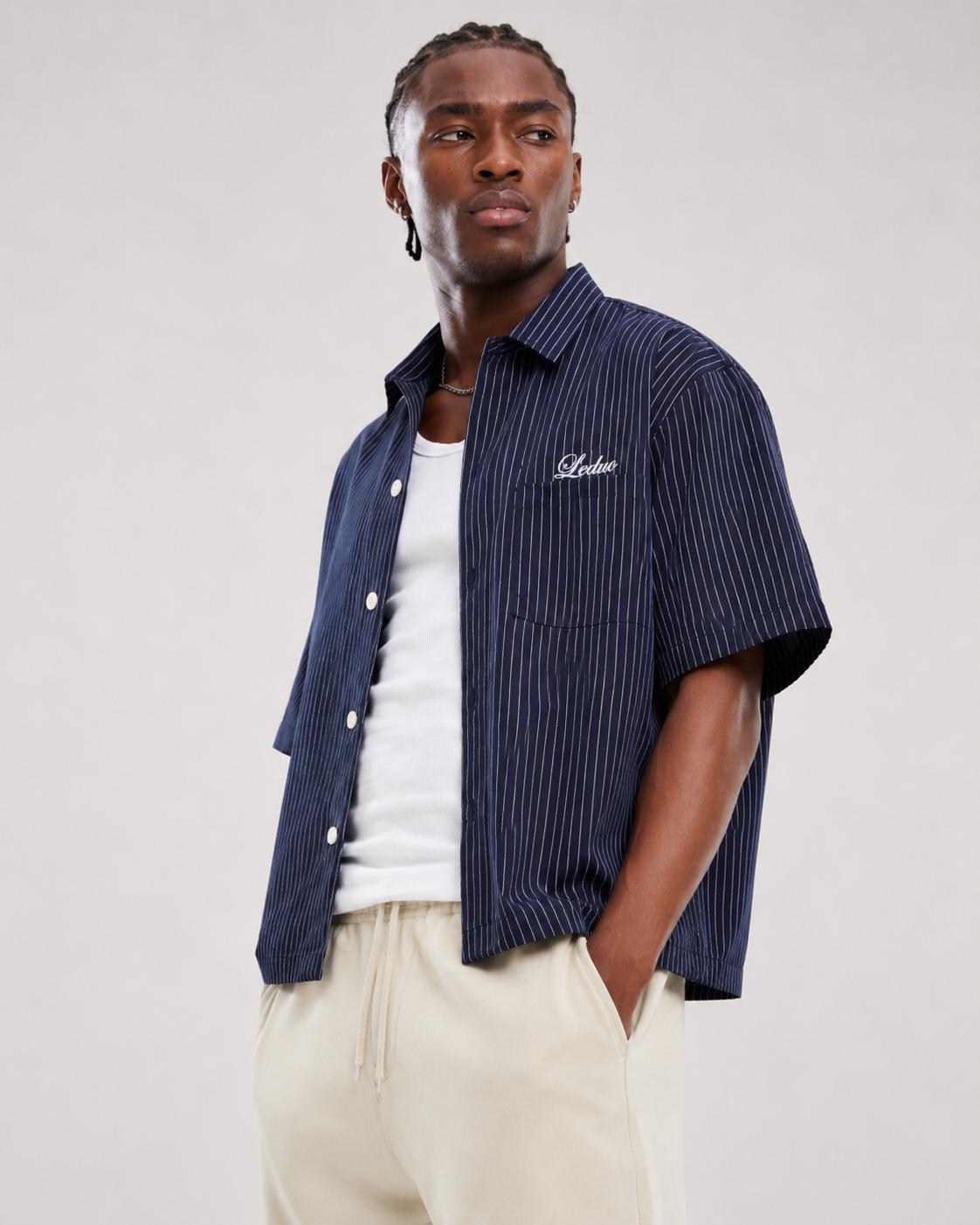 VERT Metro Shirt Navy Stripe