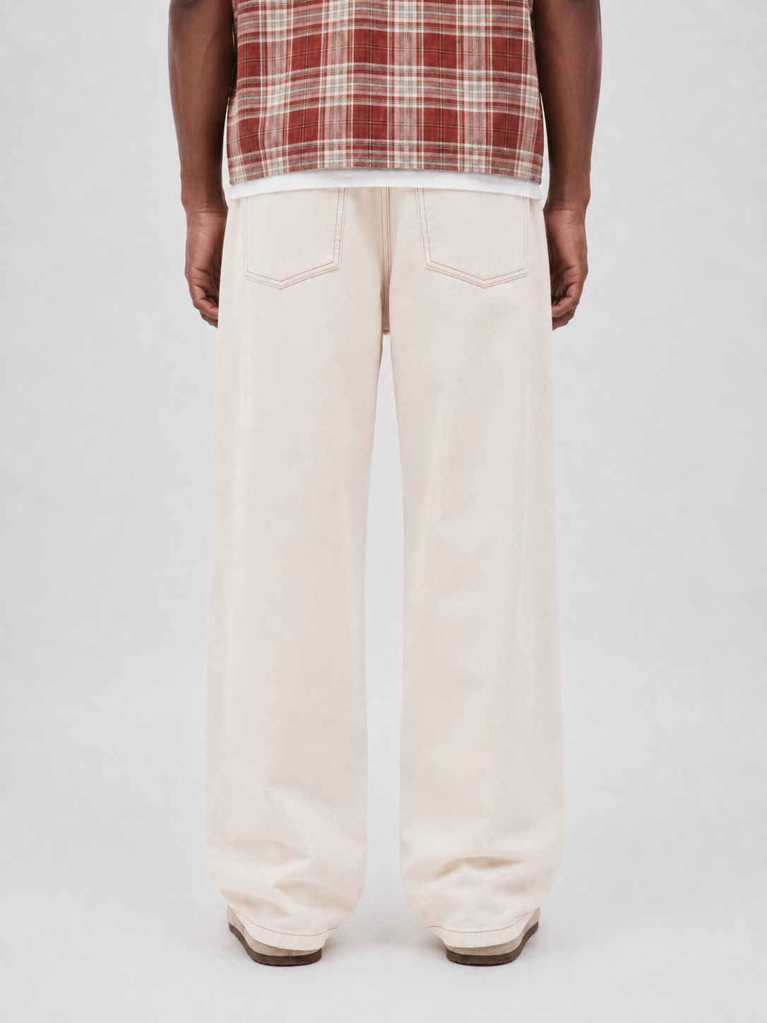 Washed Ecru Wide-Leg