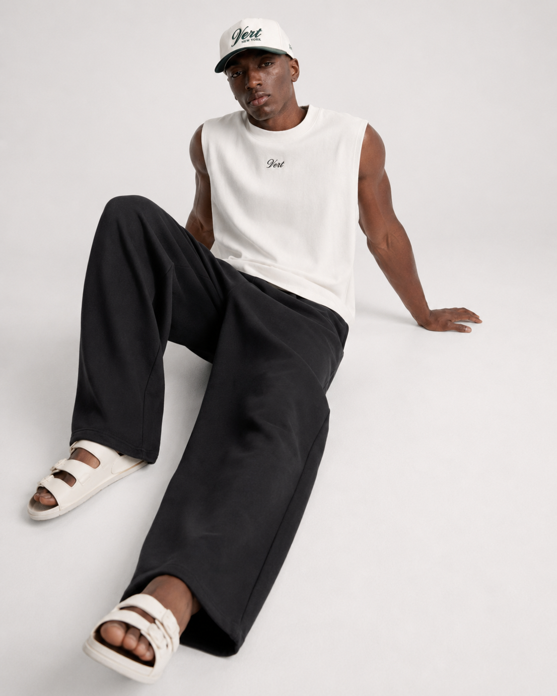 Boxy Sleeveless Tee Cream