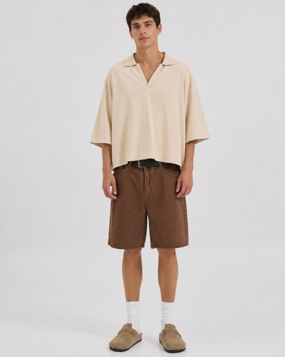 Cream oversized polo