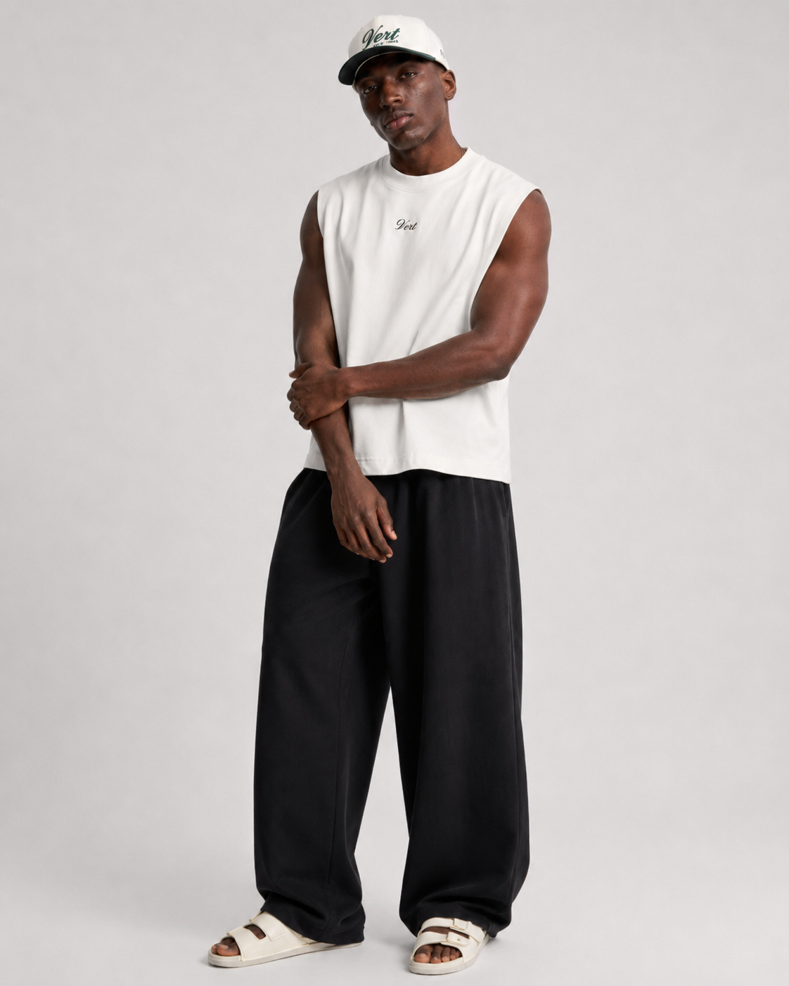 Boxy Sleeveless Tee Cream