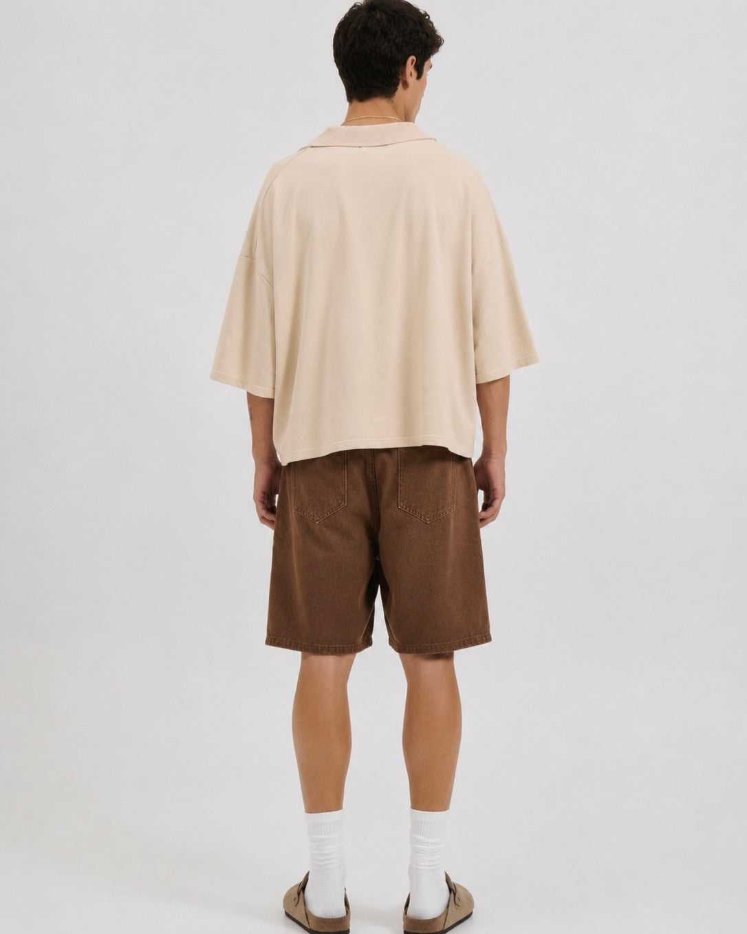 Cream oversized polo
