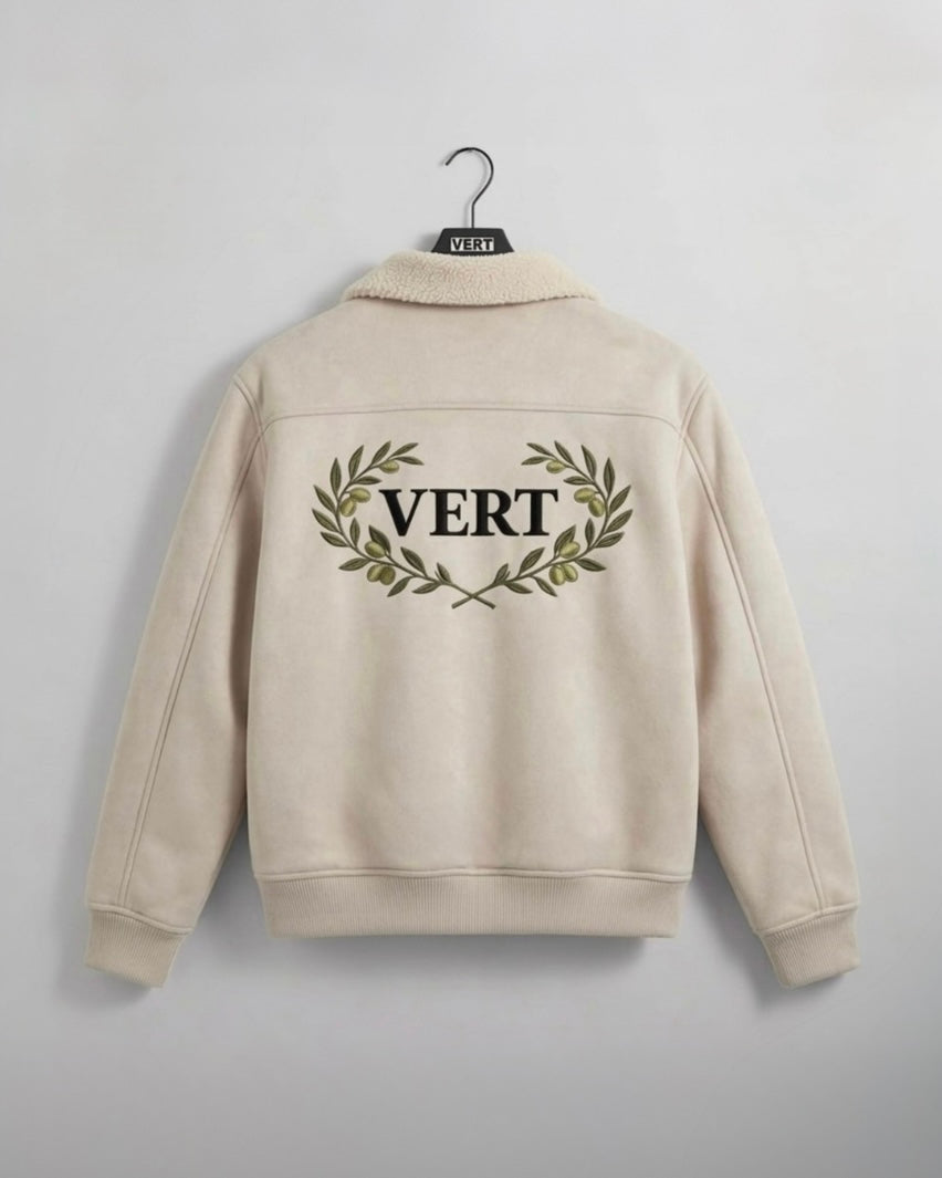 Olive Crest Sherpa Jacket