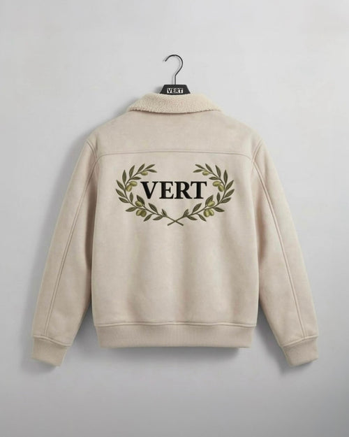 Olive Crest Sherpa Jacket