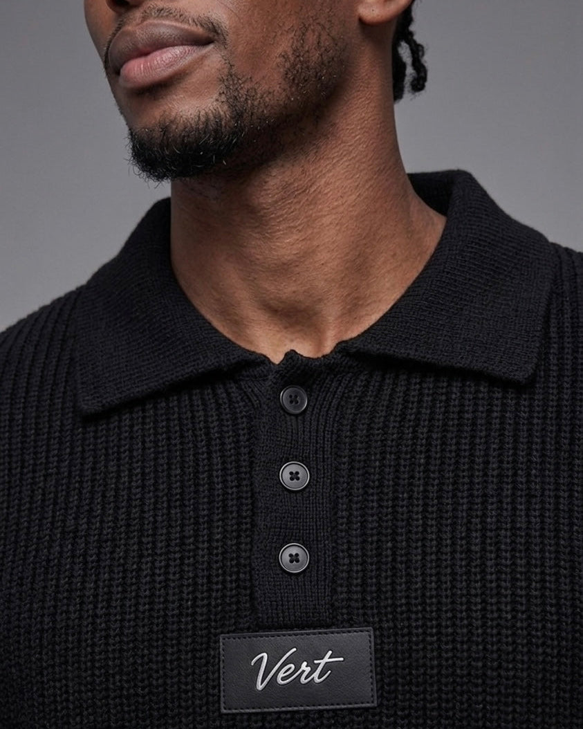 Gebreide polotrui met textuur