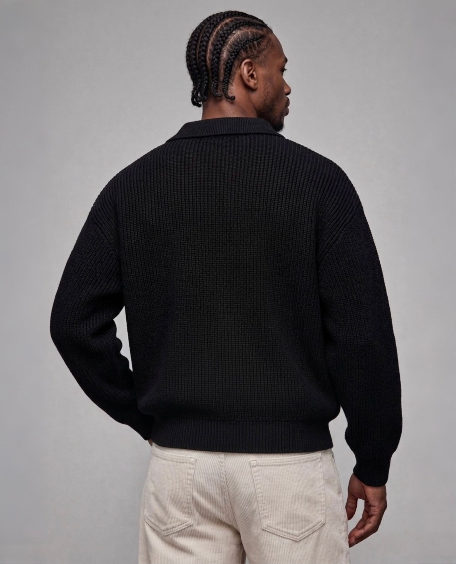 Gebreide polotrui met textuur