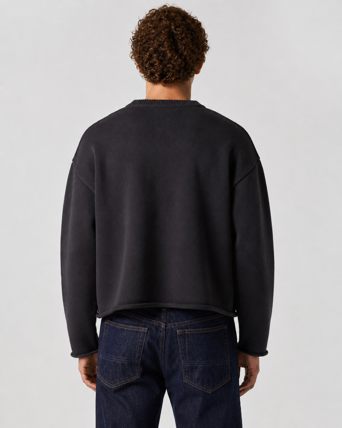 Charcoal Boxy Knit Sweater