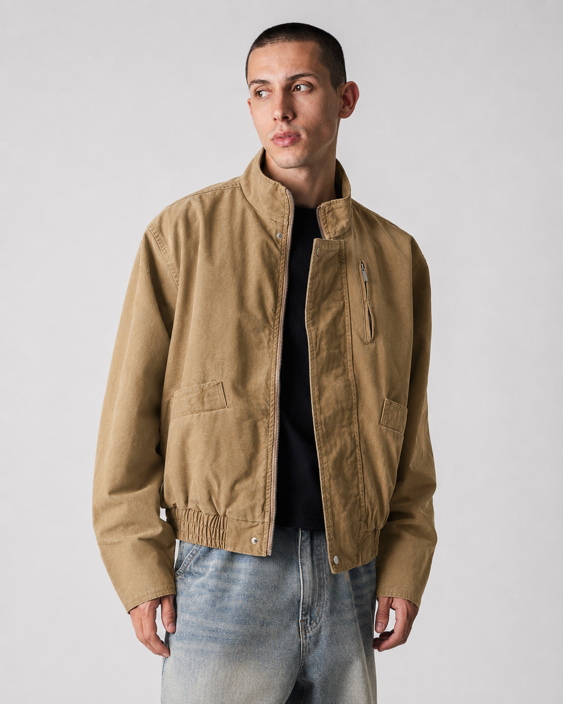 Olive Crest Sherpa Jacket