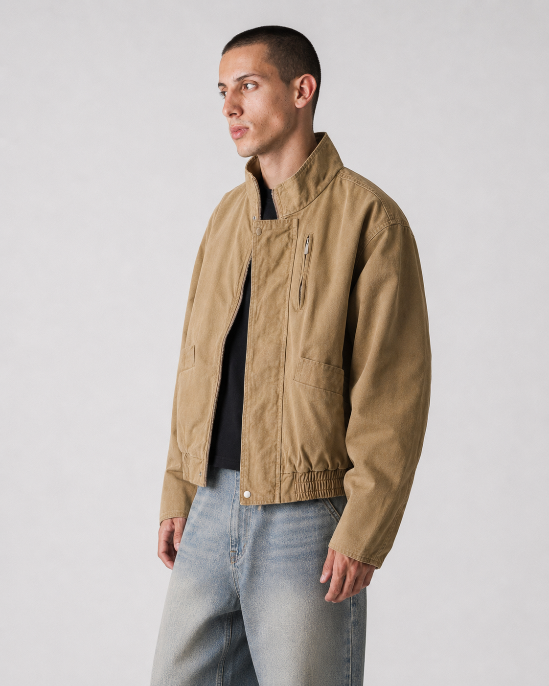 Olive Crest Sherpa Jacket