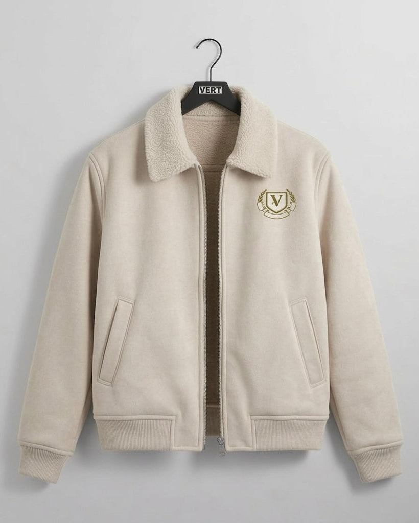 Olive Crest Sherpa Jacket