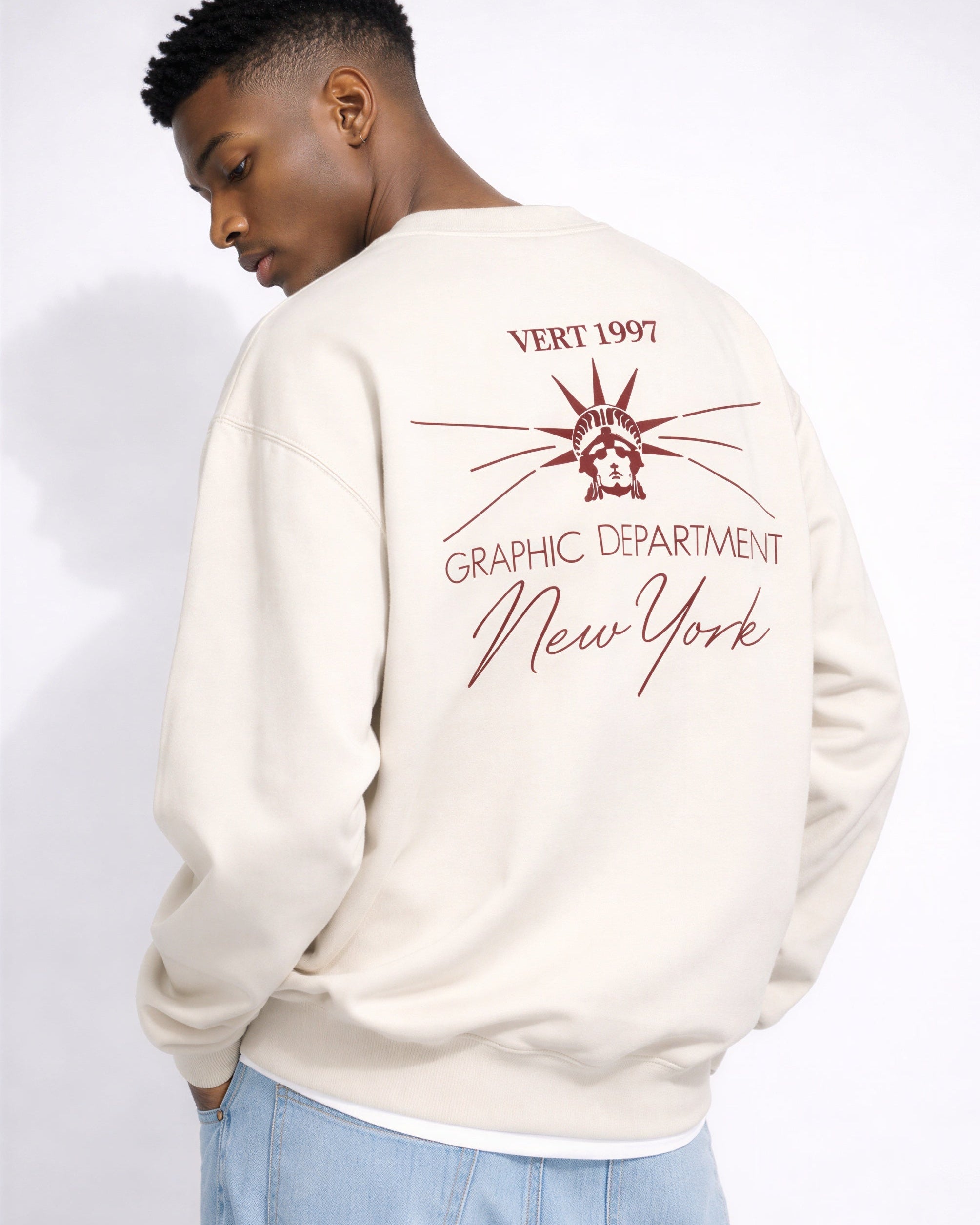 Pull ras du cou graphique New York