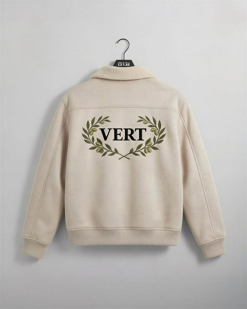 Olijfgroene Sherpa Jas